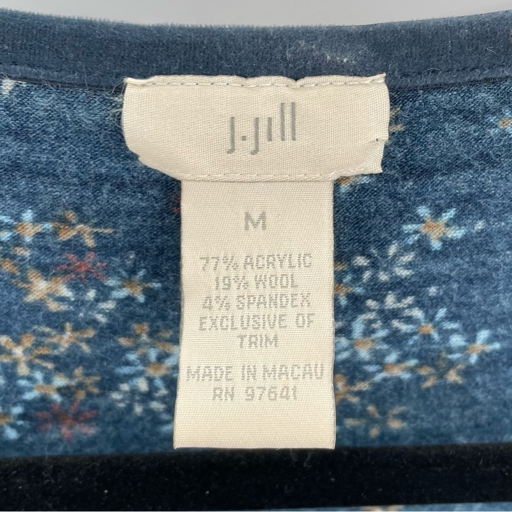 J Jill BLue Wool Blend Cardigan - Picture 7 of 8